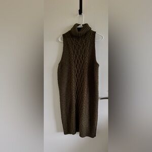 American Eagle AE sleeveless knit sweater dress turtleneck green size XL